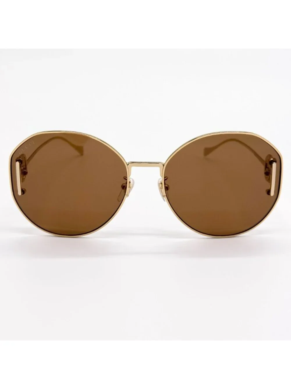 New Gucci Gold Brown Round Women Sunglasses GG1206SA 003